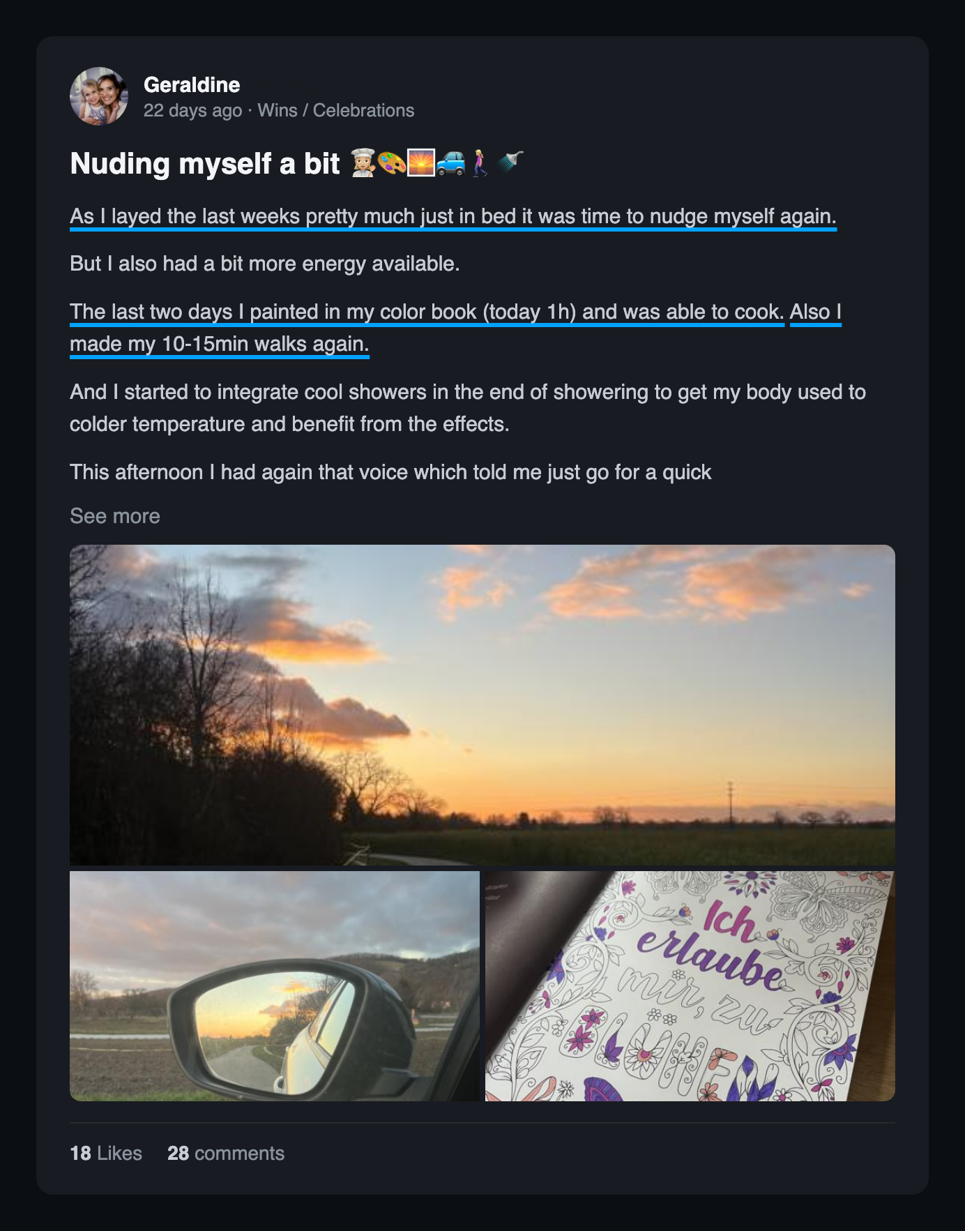 Community win post: Nuding myself a bit