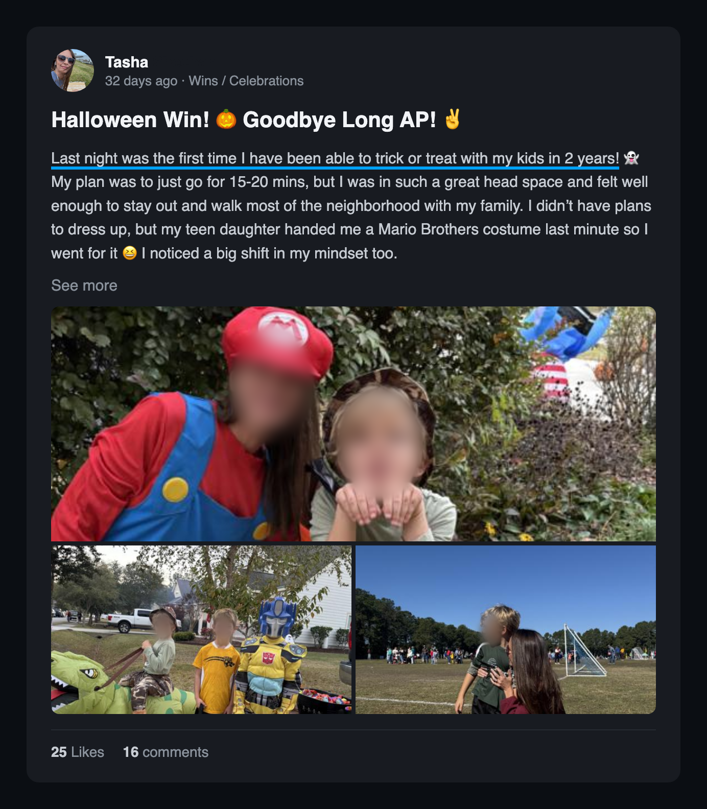 Community win post: Halloween win goodbye long AP