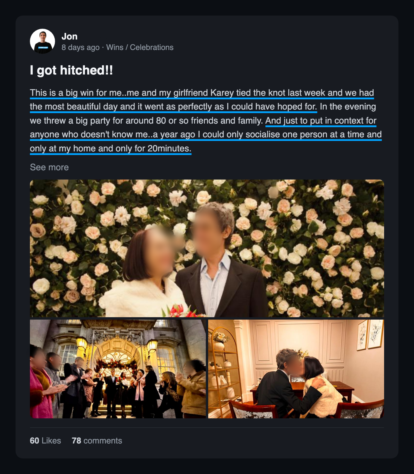 Community win post: I got hitched