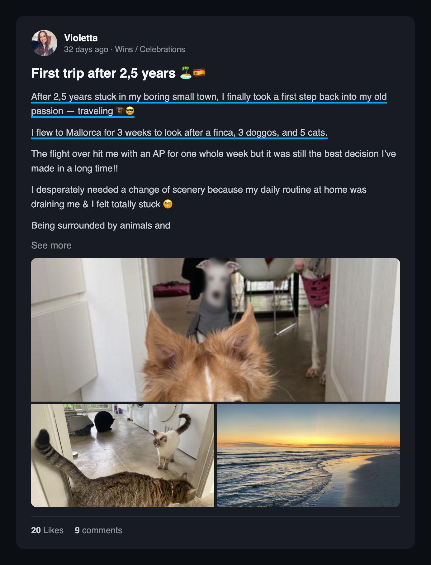 Community win post: First trip after 25 years