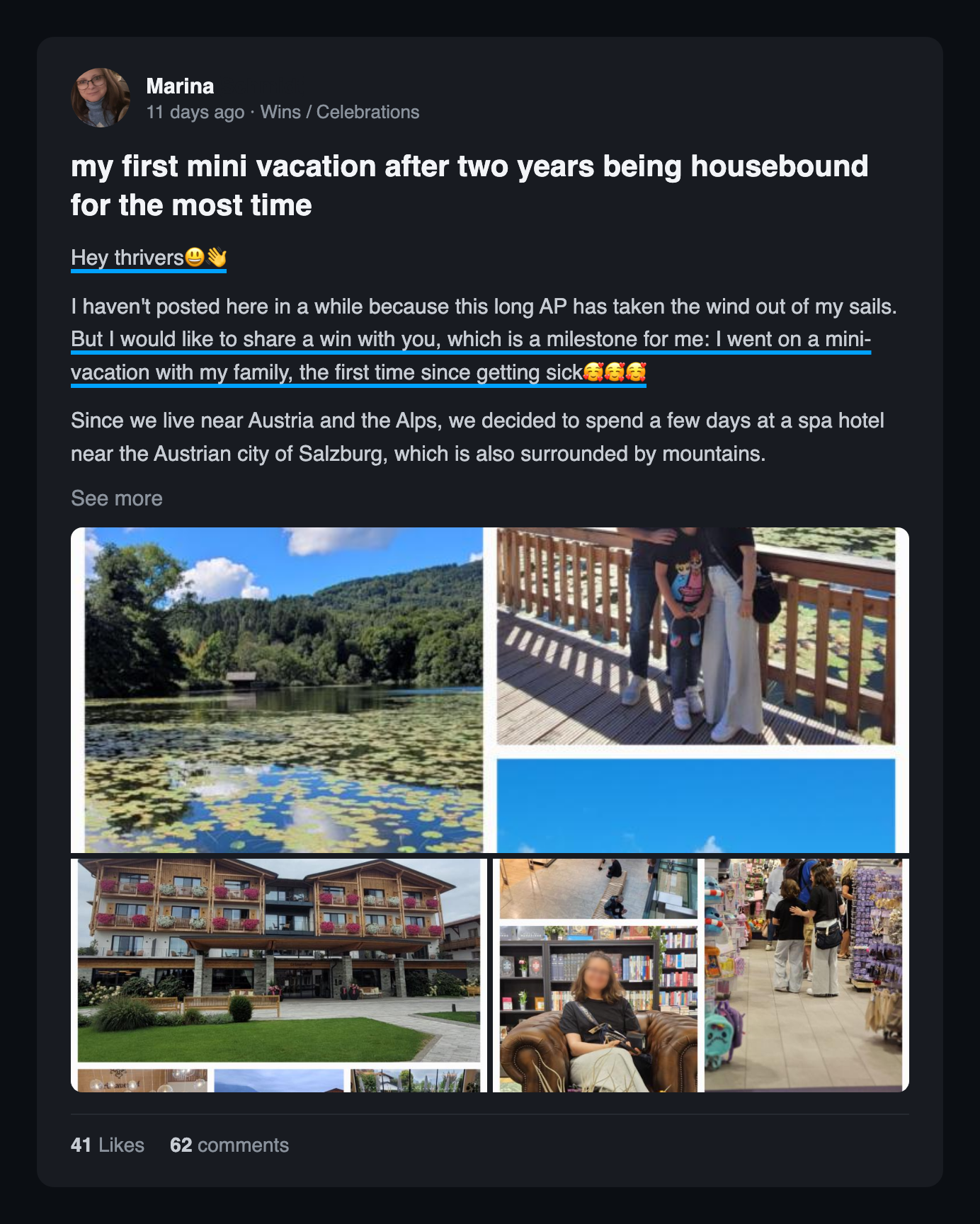Community win post: My first mini vacation after two years being housebound