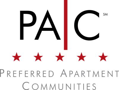 Preferred Apartment Communities logo with five red stars and a vertical red line.