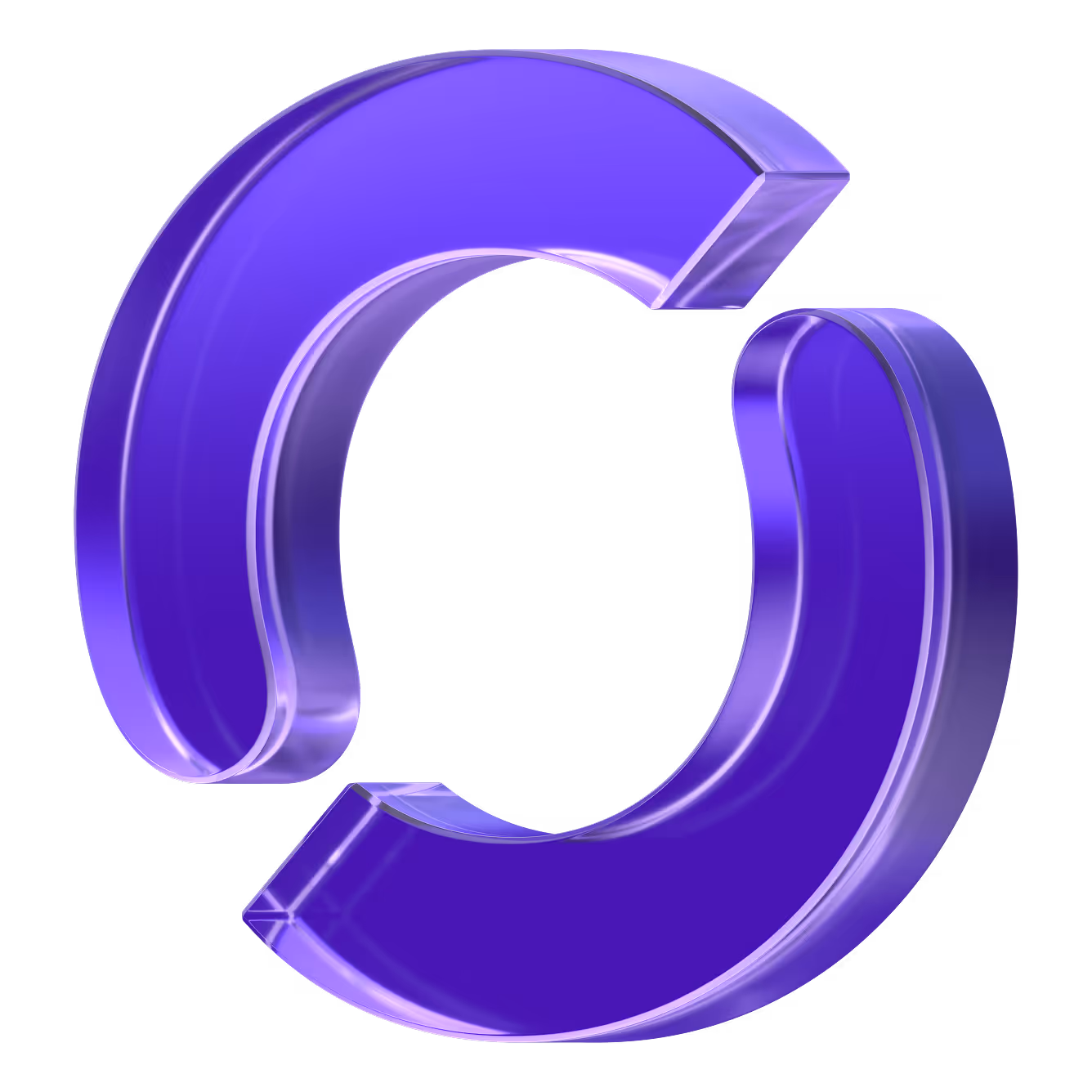 3D transparent purple quotation marks on a black background.