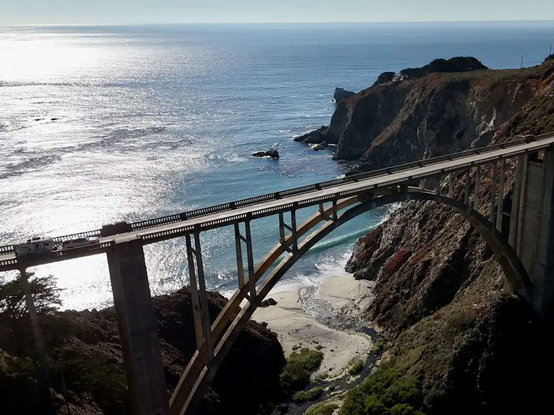 Bixby Creek Bridge and the Pacific coast in Big Sur, California