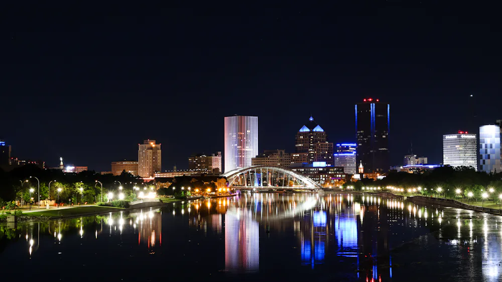 Rochester city skyline, New York