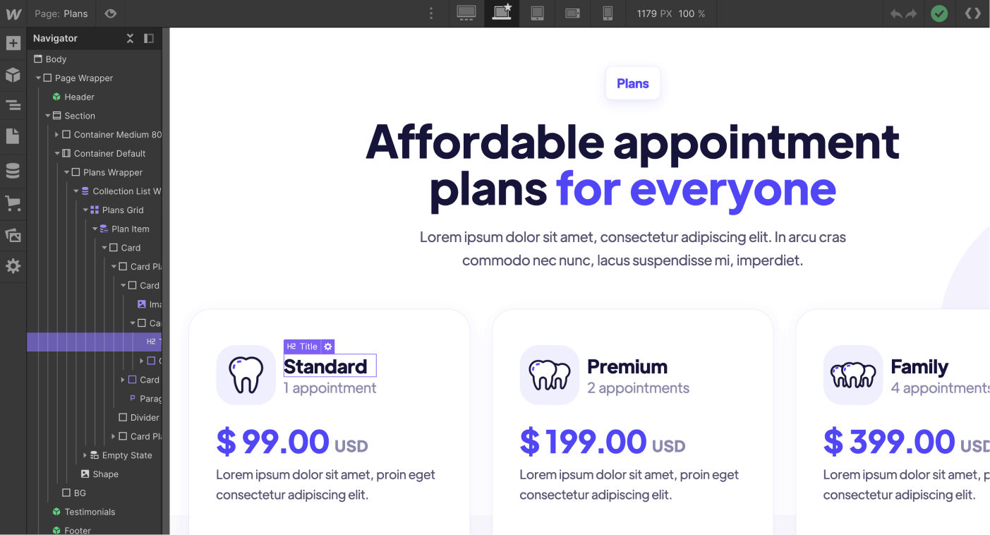 eCommerce Products - Dentist Webflow Template