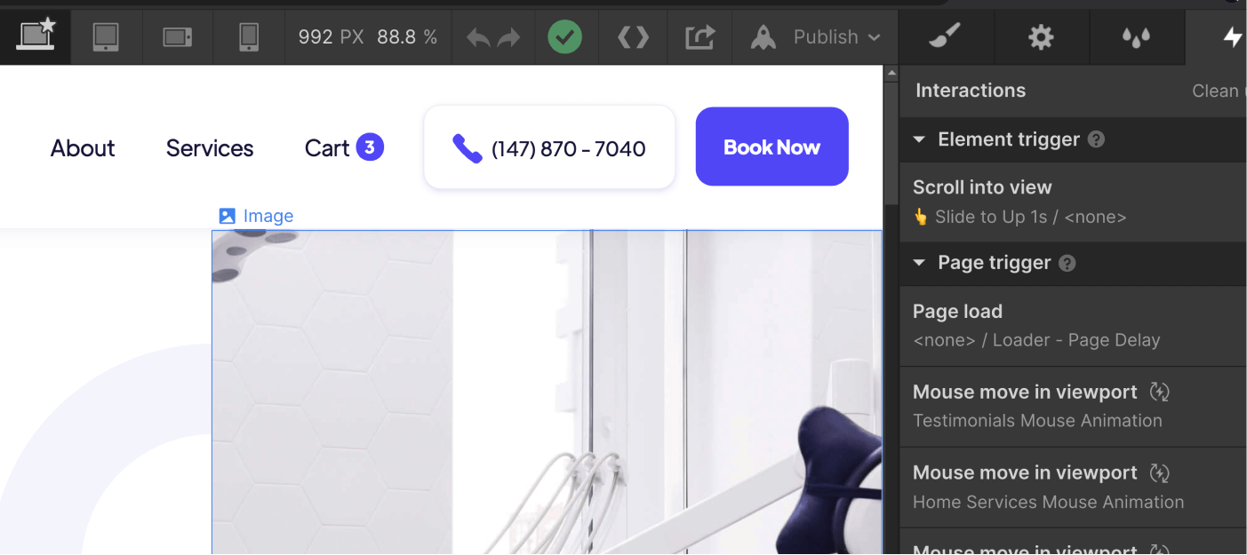 Animations  - Dentist Webflow Template