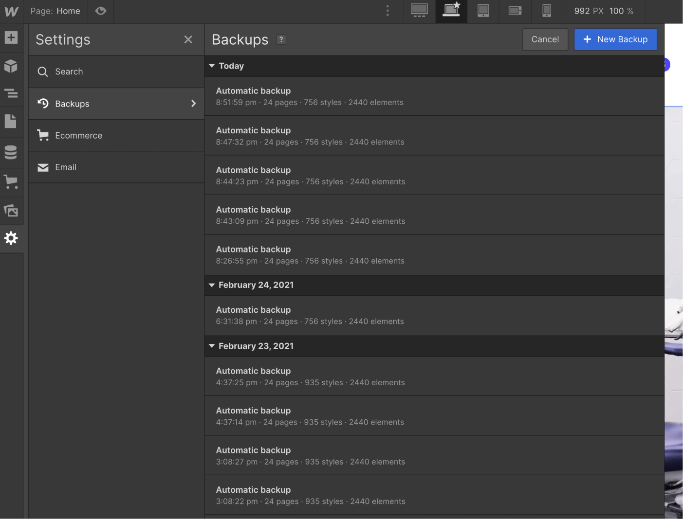 Backups - Dentist Webflow Template