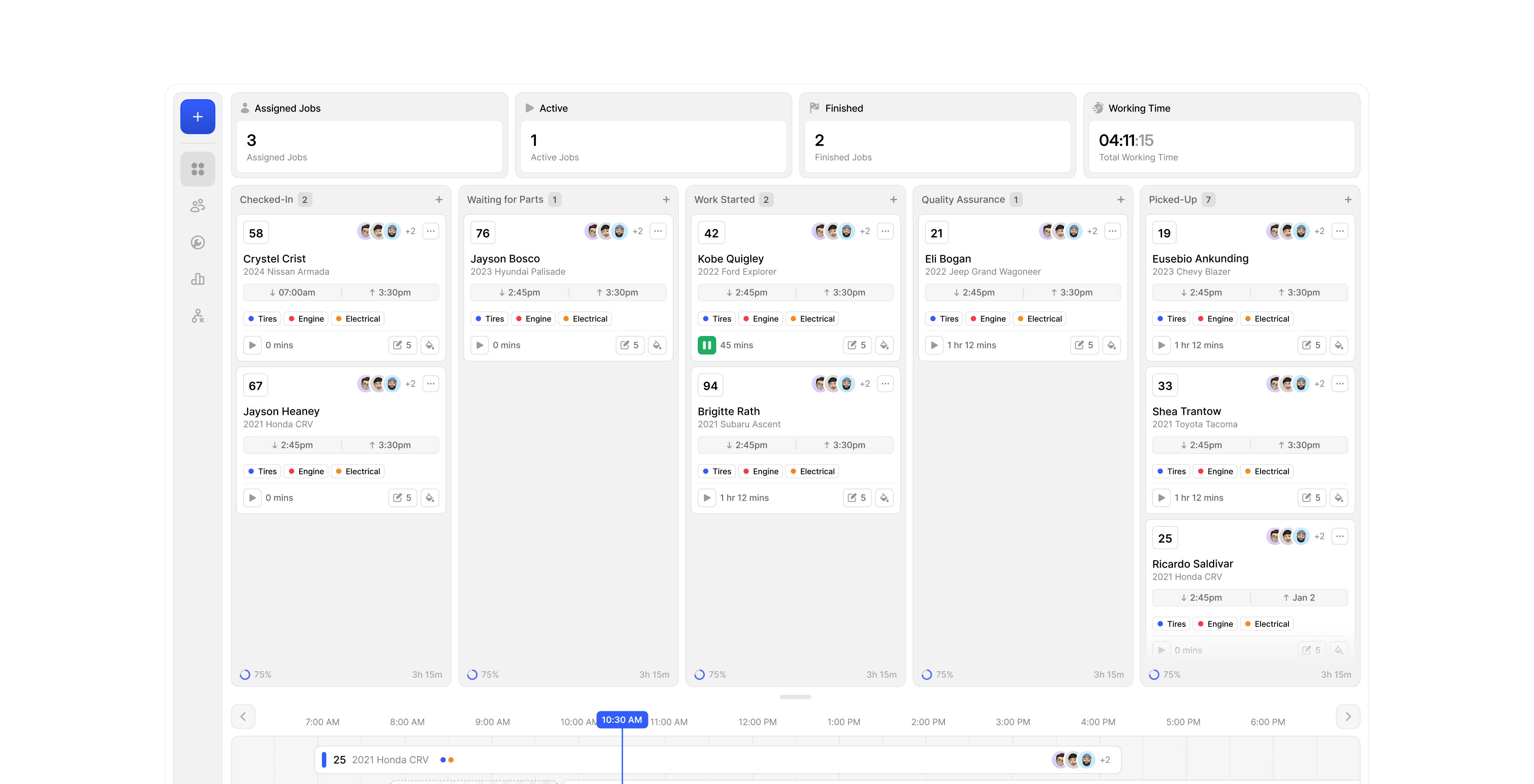 Allagi music project manager — projects list view