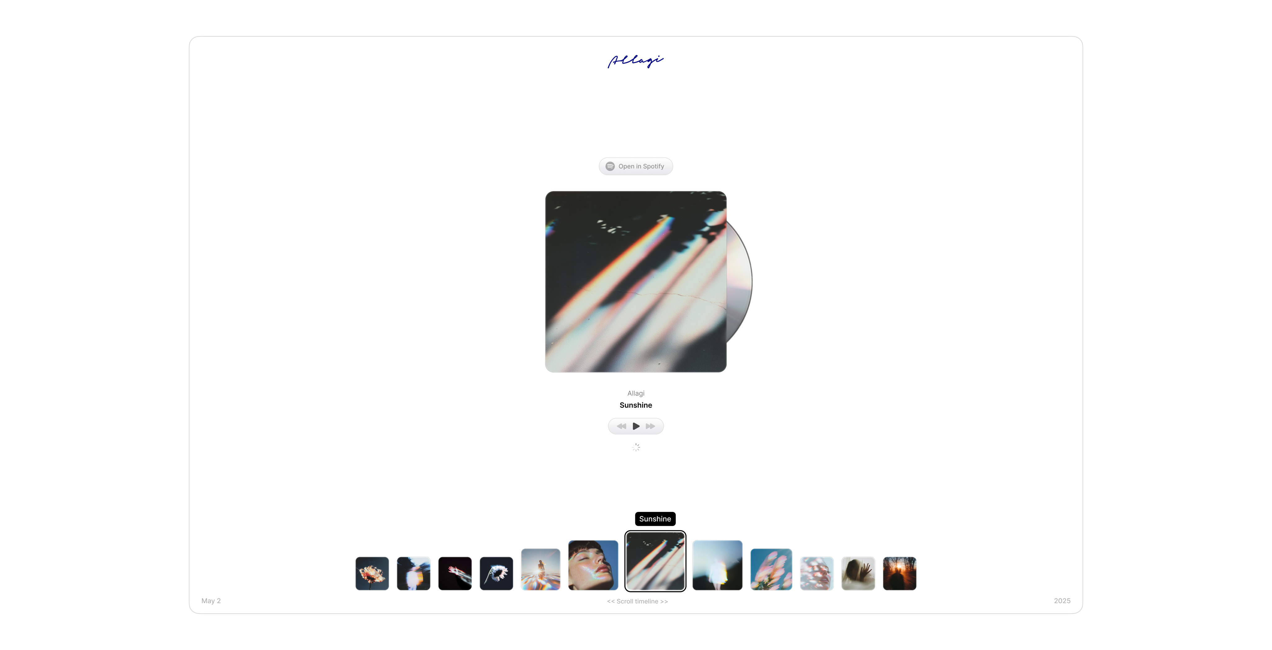 Allagi music project manager — projects list view