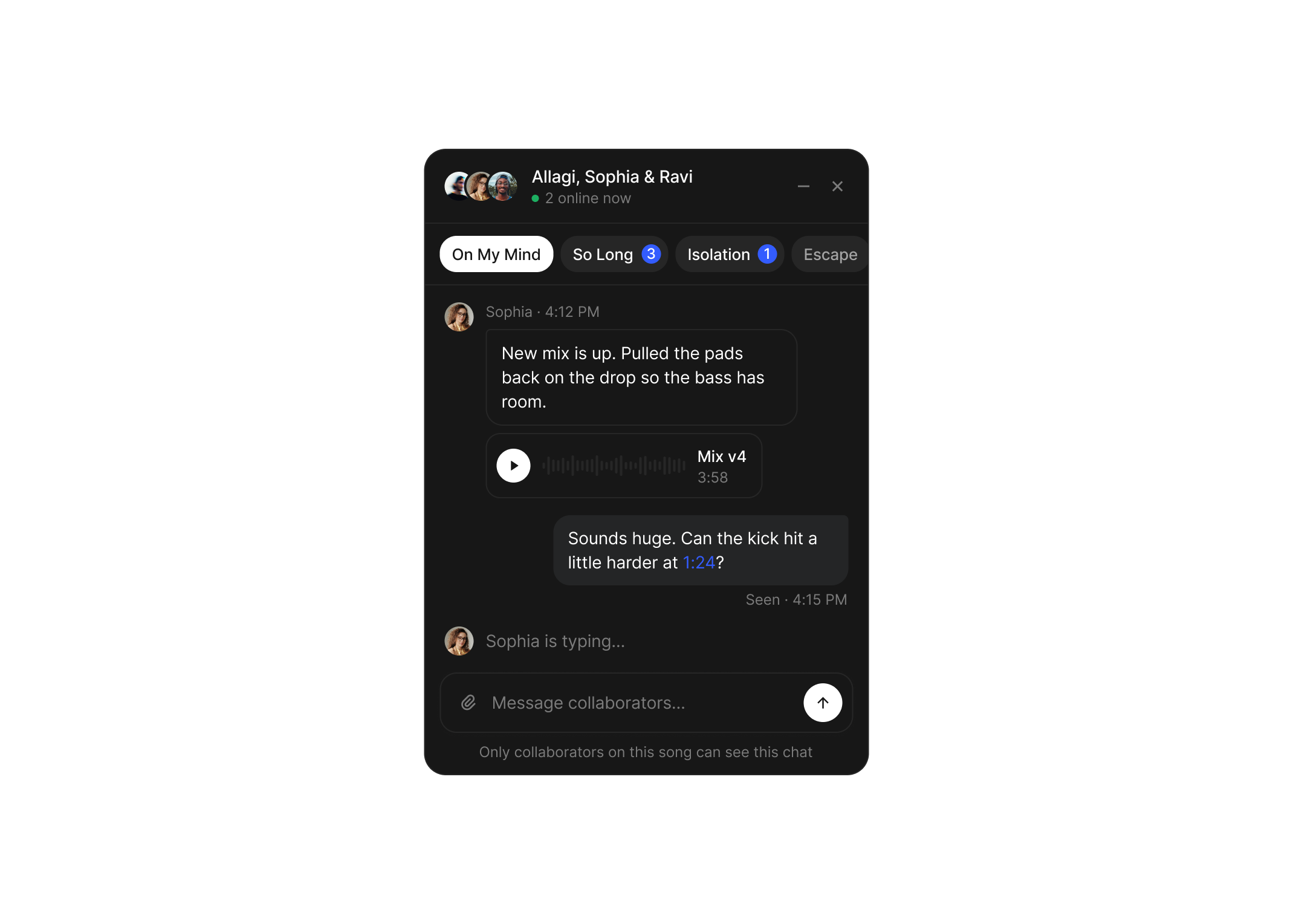 Allagi collaborator chat widget