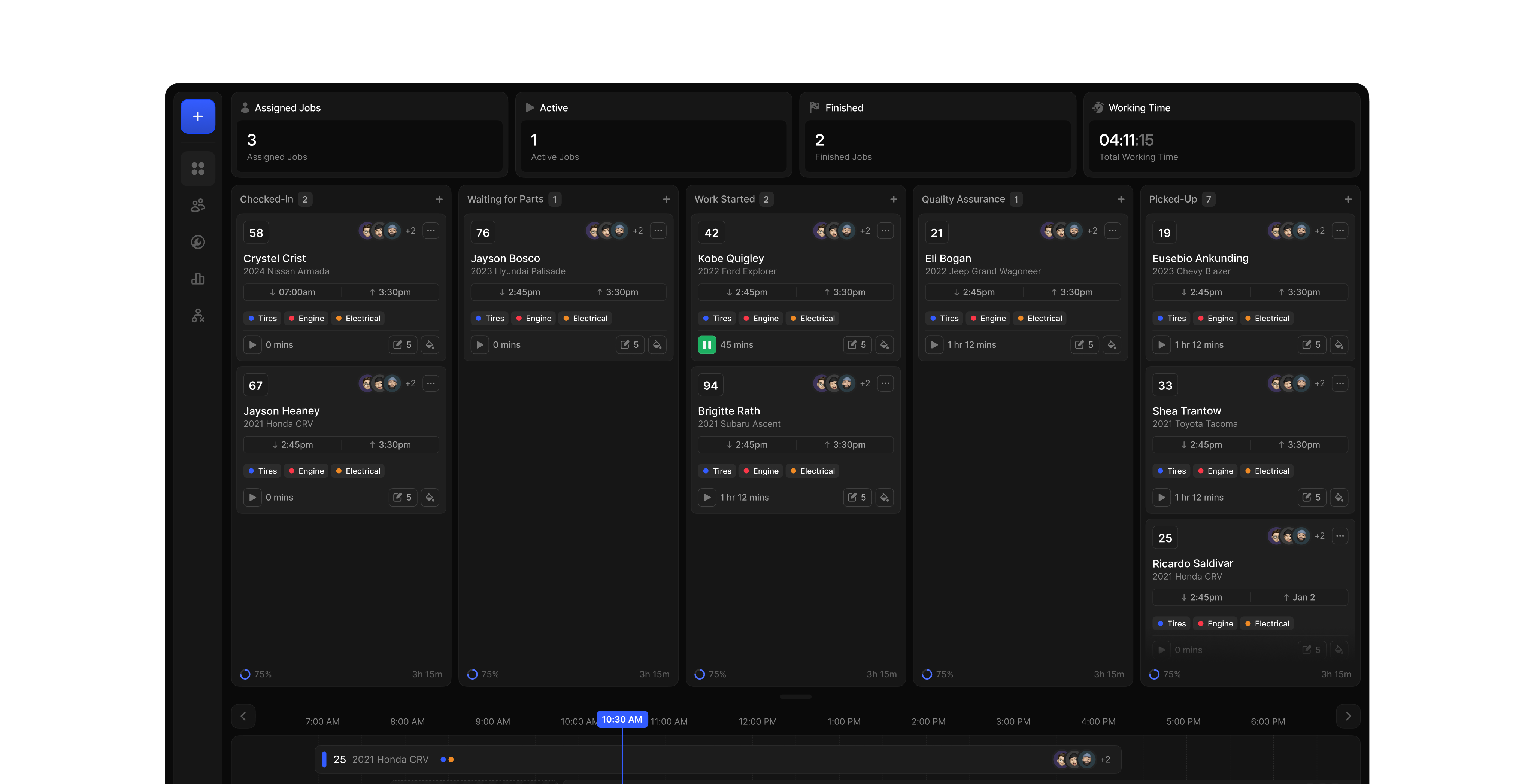 Allagi music project manager — projects list view