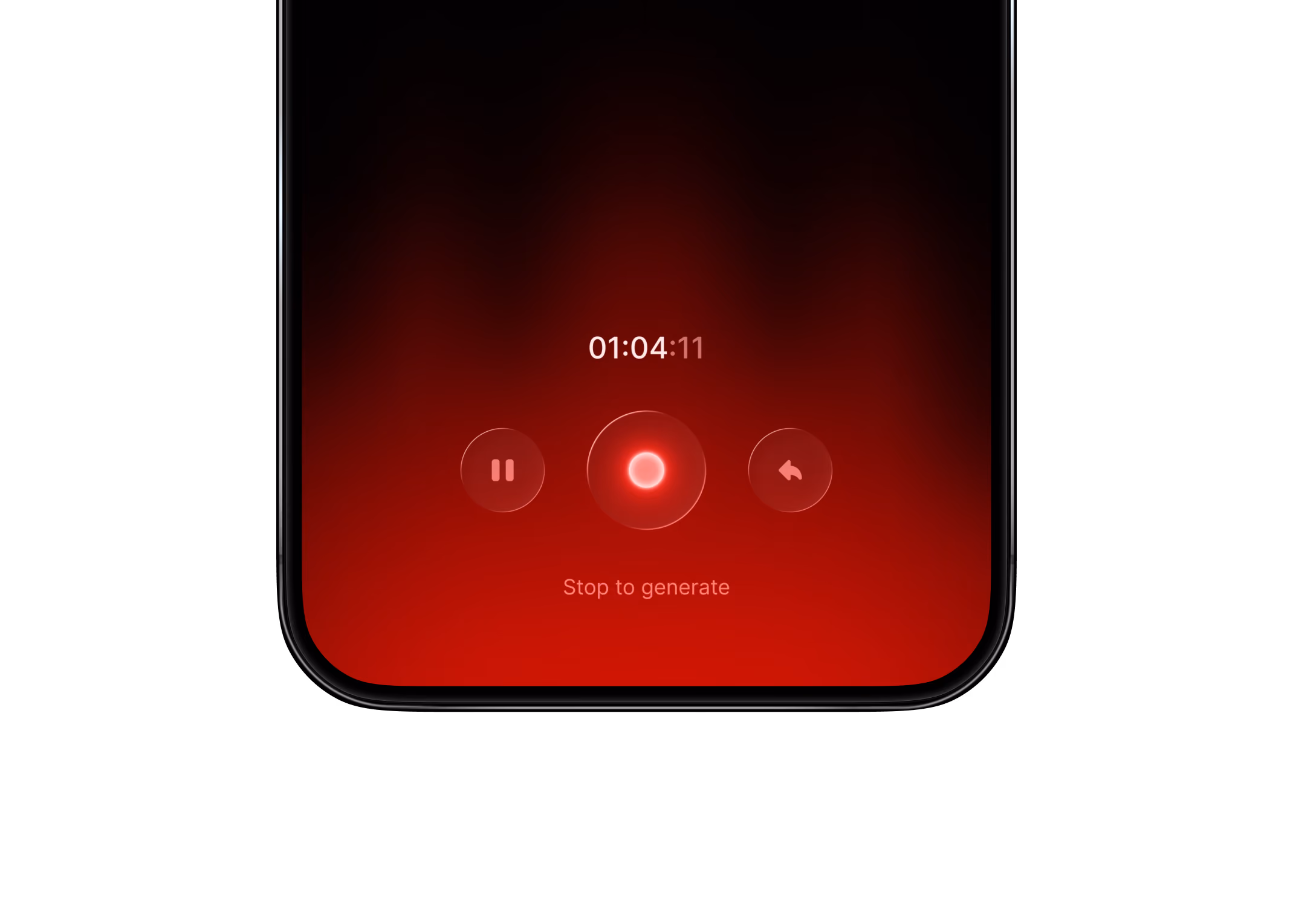Recording controls with a timer and record button