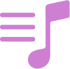 A icon for a purple music note & list