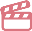 A icon of a red movie clapper