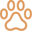 A icon of a orange paw print
