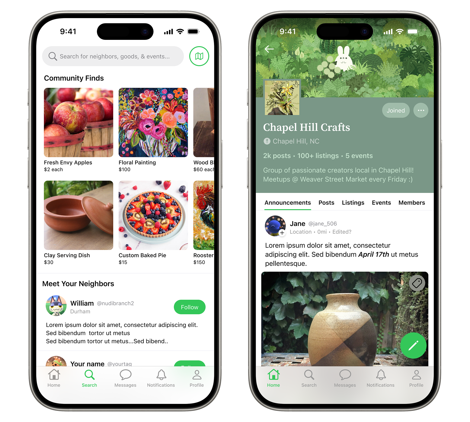 A prototype screen for theHeartisans: Local Commerce app, a preview to the case study.