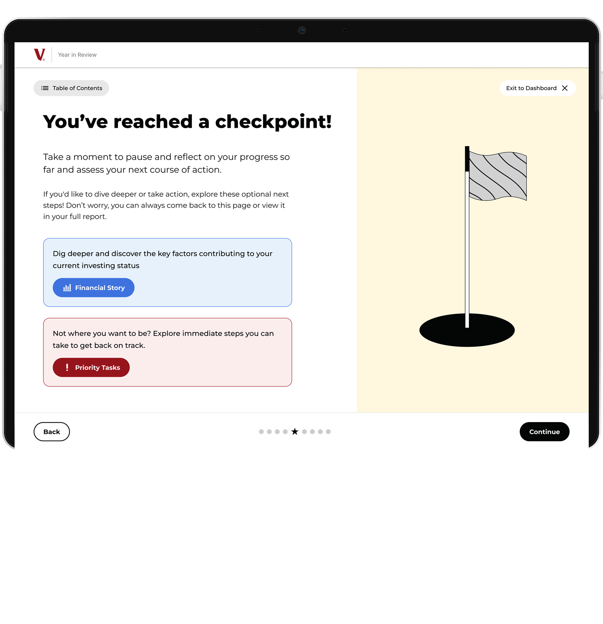 A prototype screen for the Vanguard Year-in-Review Redesign, a preview to the case study.