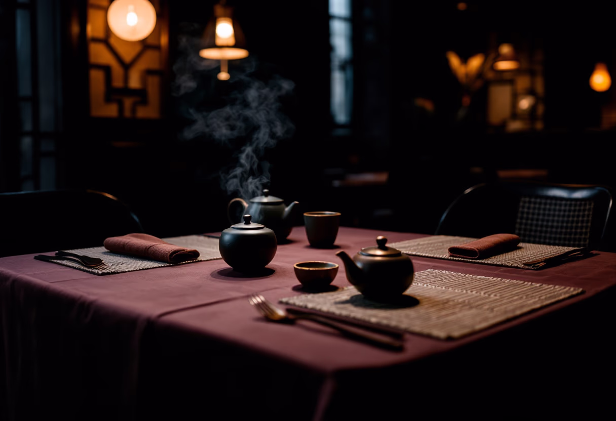 image of dining tables ready for guests in a chinese restaurant