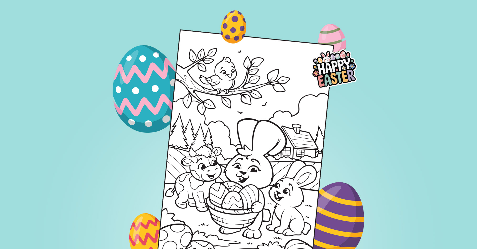 The 2026 Easter colouring competition template