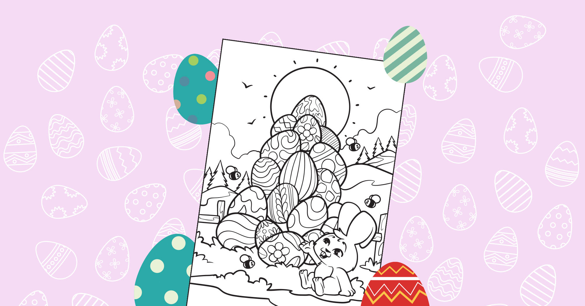 The 2025 Easter colouring competition template