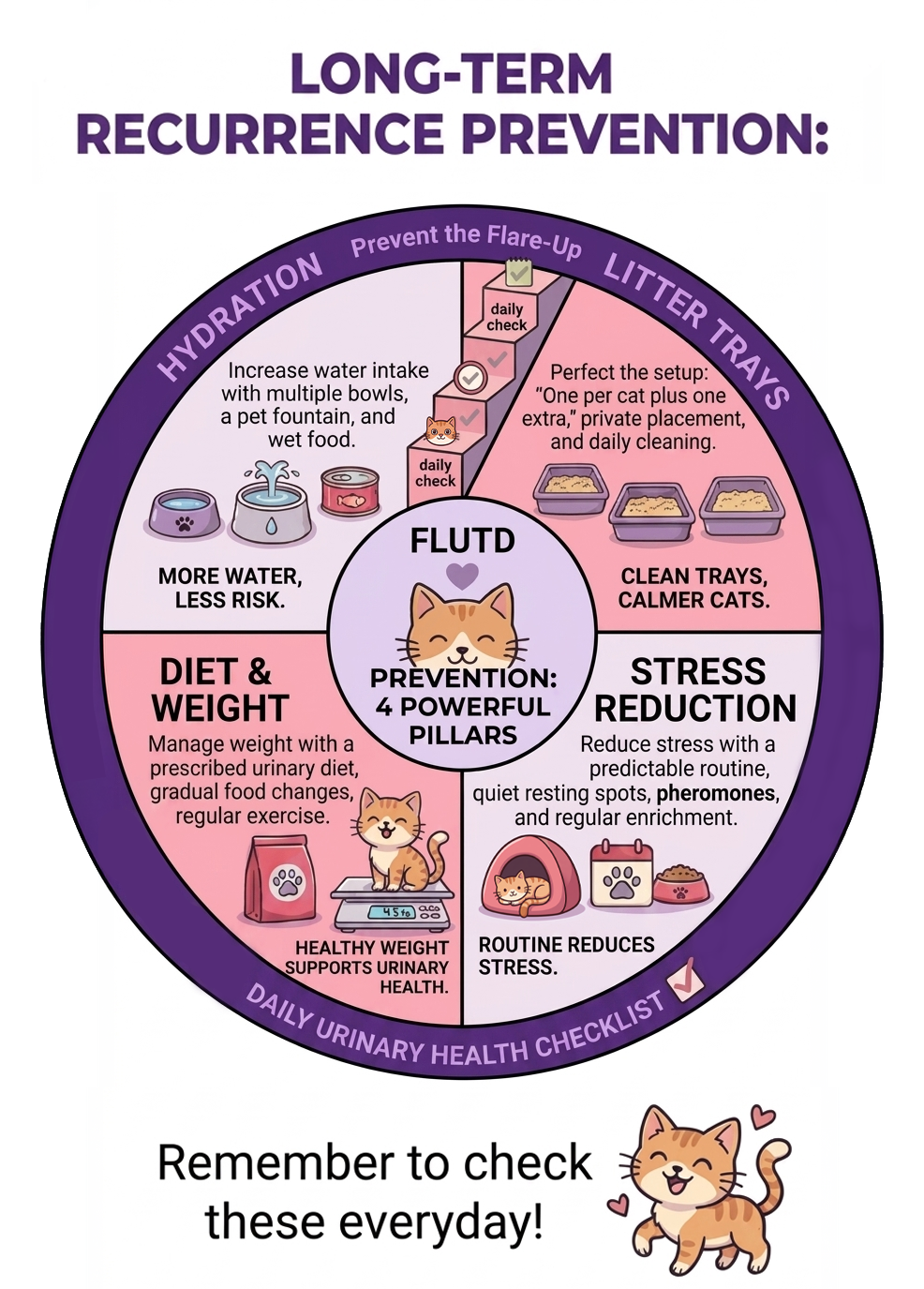 Strategies to reduce the risk of FLUTD recurrence