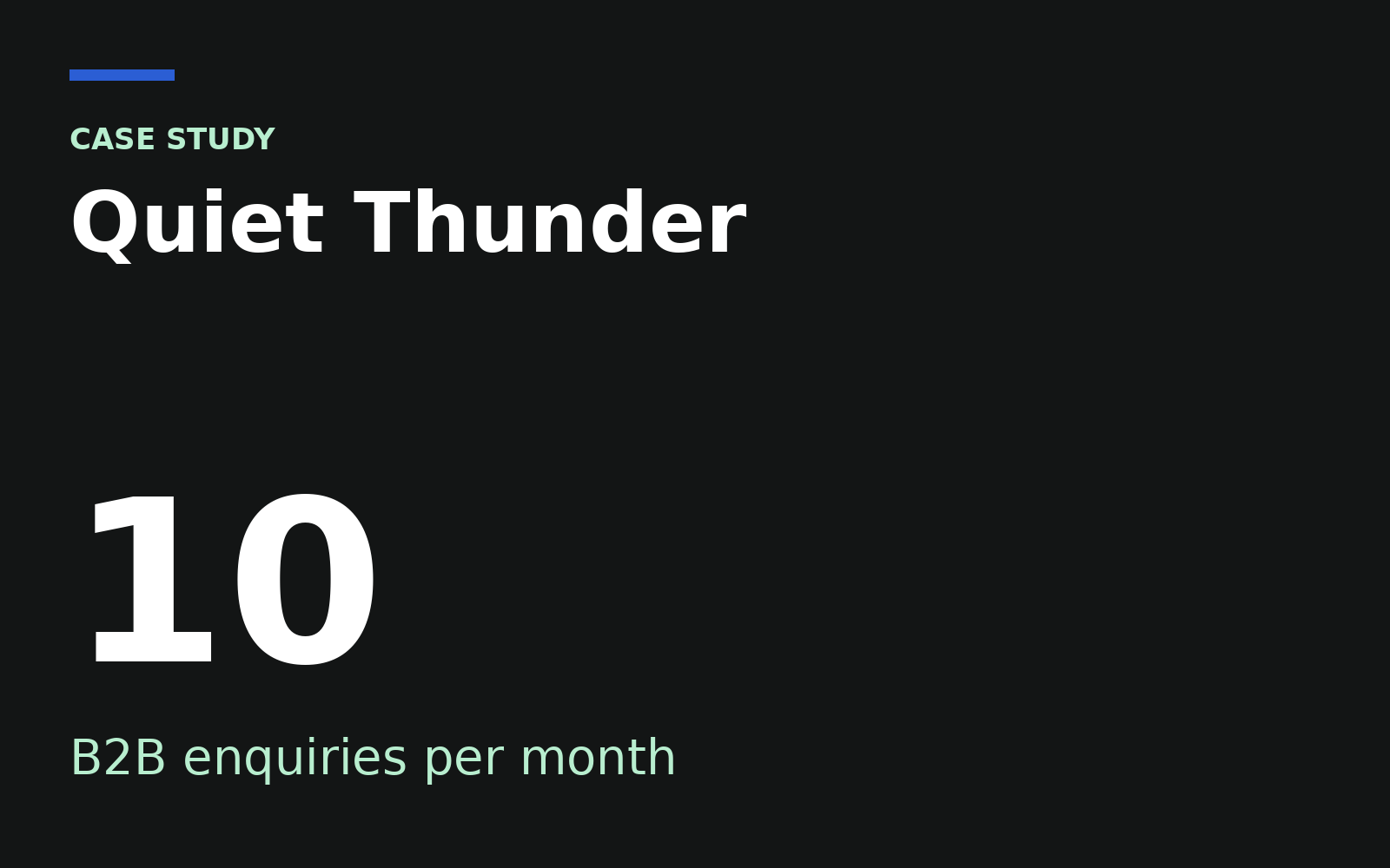 Quiet Thunder case study