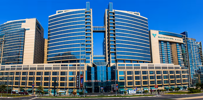 Abu Dhabi Mall commercial complex with integrated external system solutions supporting high-traffic retail operations, safety compliance, and reliable building performance in Abu Dhabi, UAE