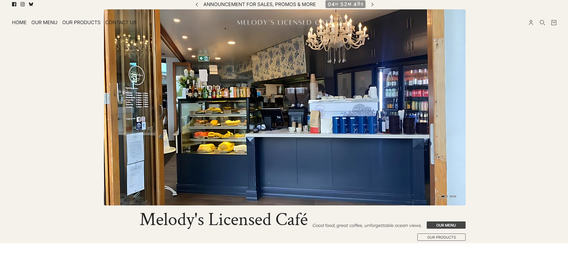 website design project for Melody's Cafe