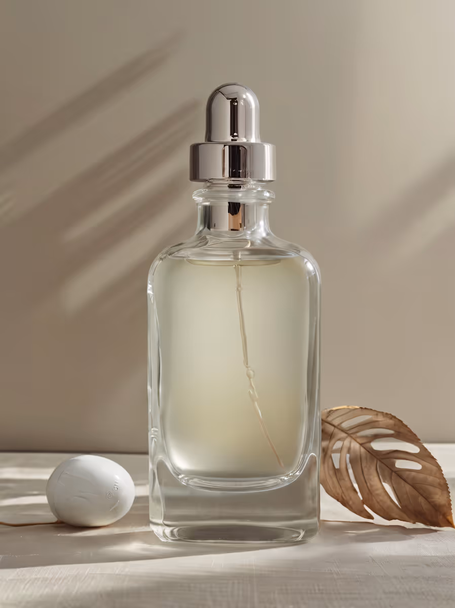 Velvet Glow Serum bottle with natural extracts for radiant glowing skin