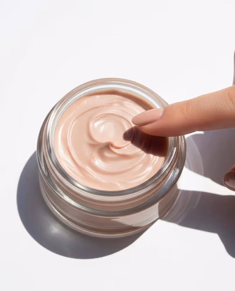 Dew Glow Moisturizer gel-cream jar with green tea and niacinamide for dewy skin