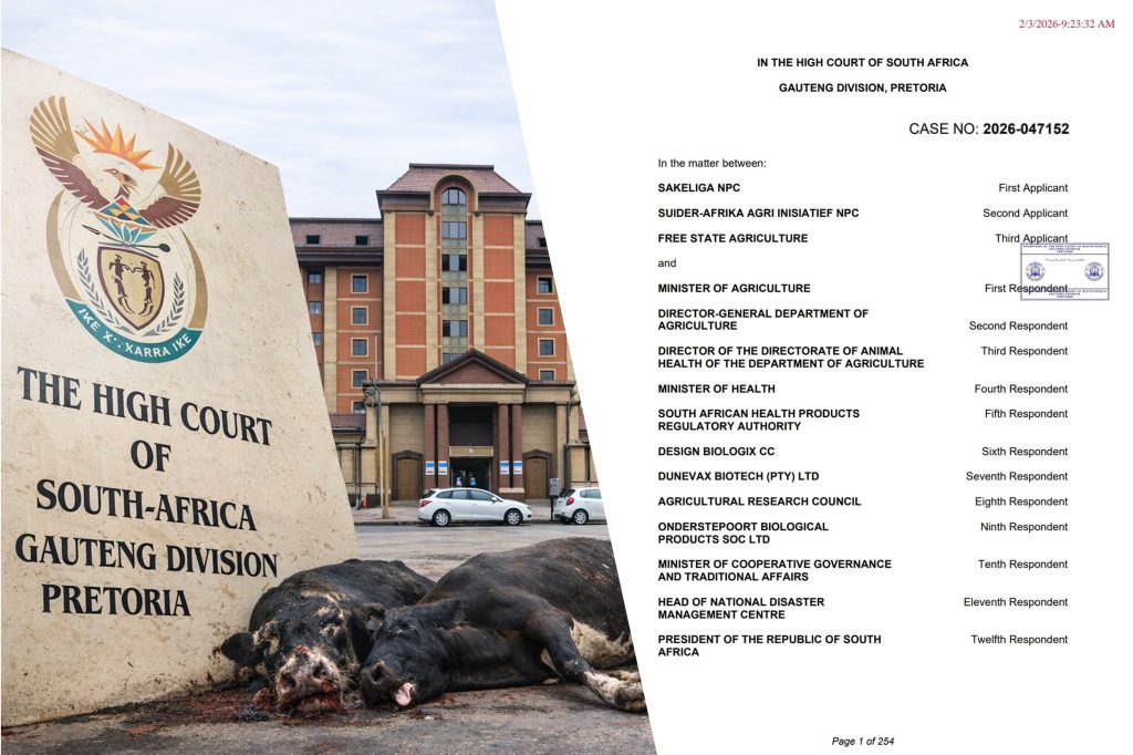 Urgent Court Application Against Draconian Restrictions on Farmers’ Ability to Combat Foot-and-Mouth Disease (FMD)