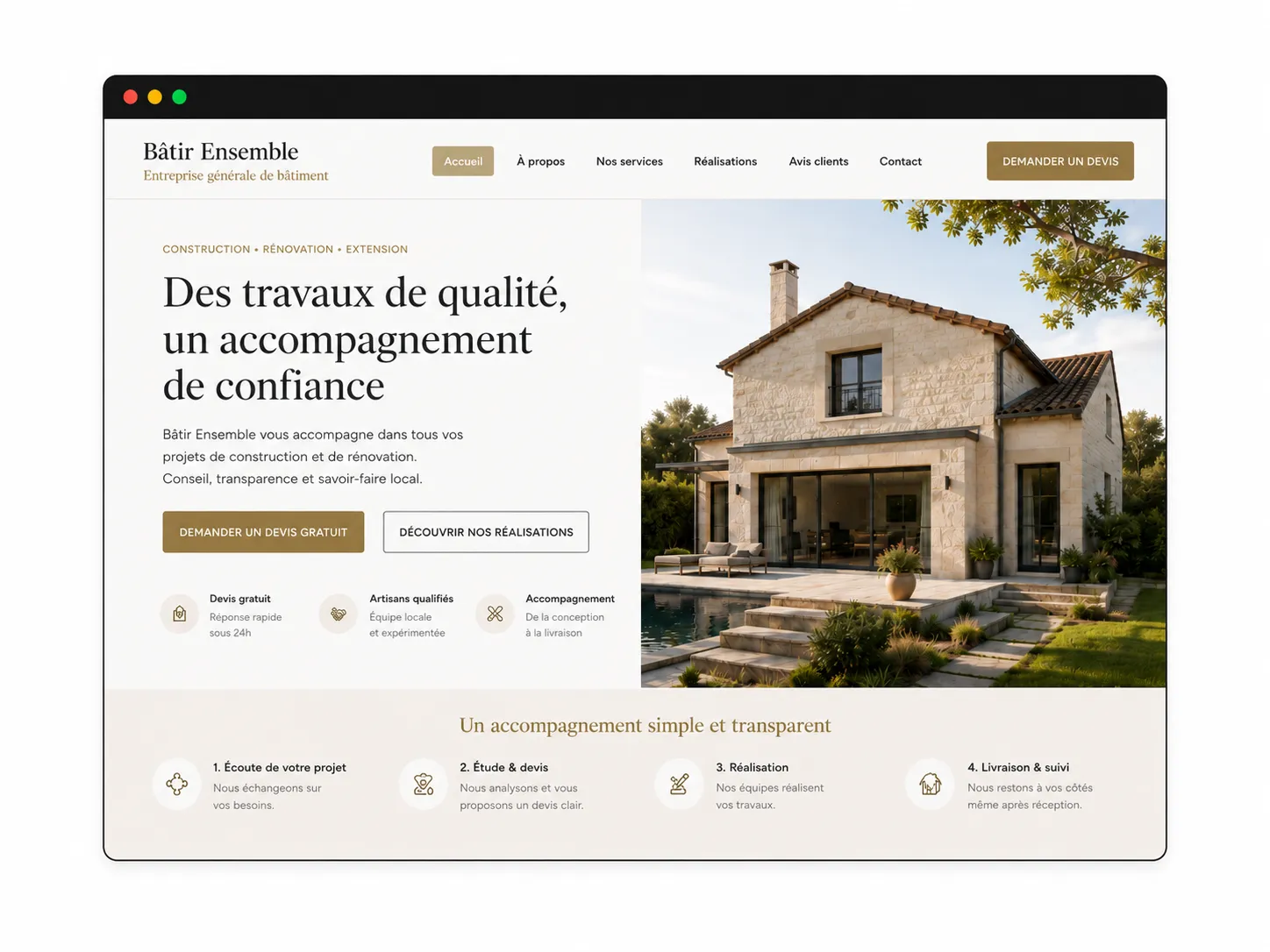 capture d'écran d'un site web moderne