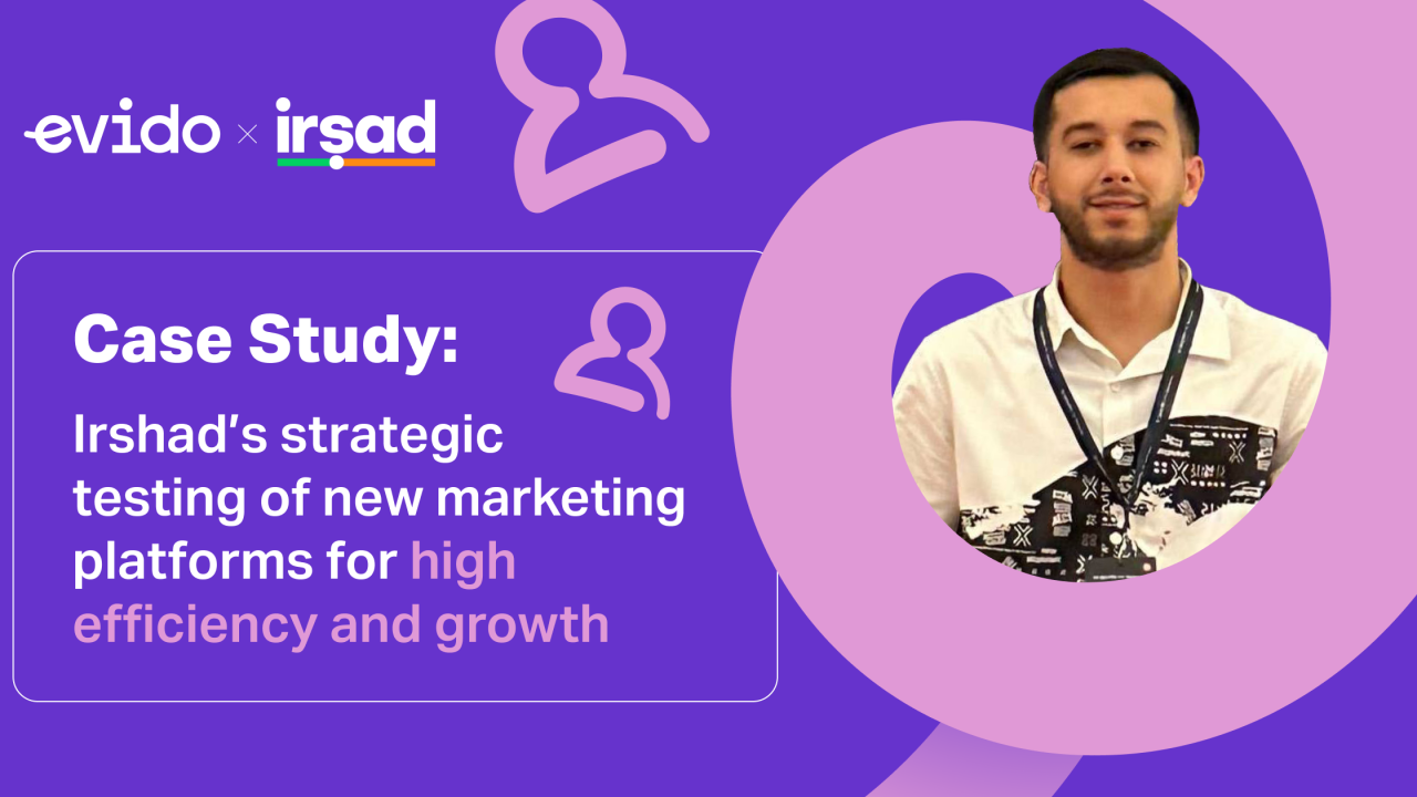 Irshad’s strategic testing of new marketing platforms for high efficiency and growth