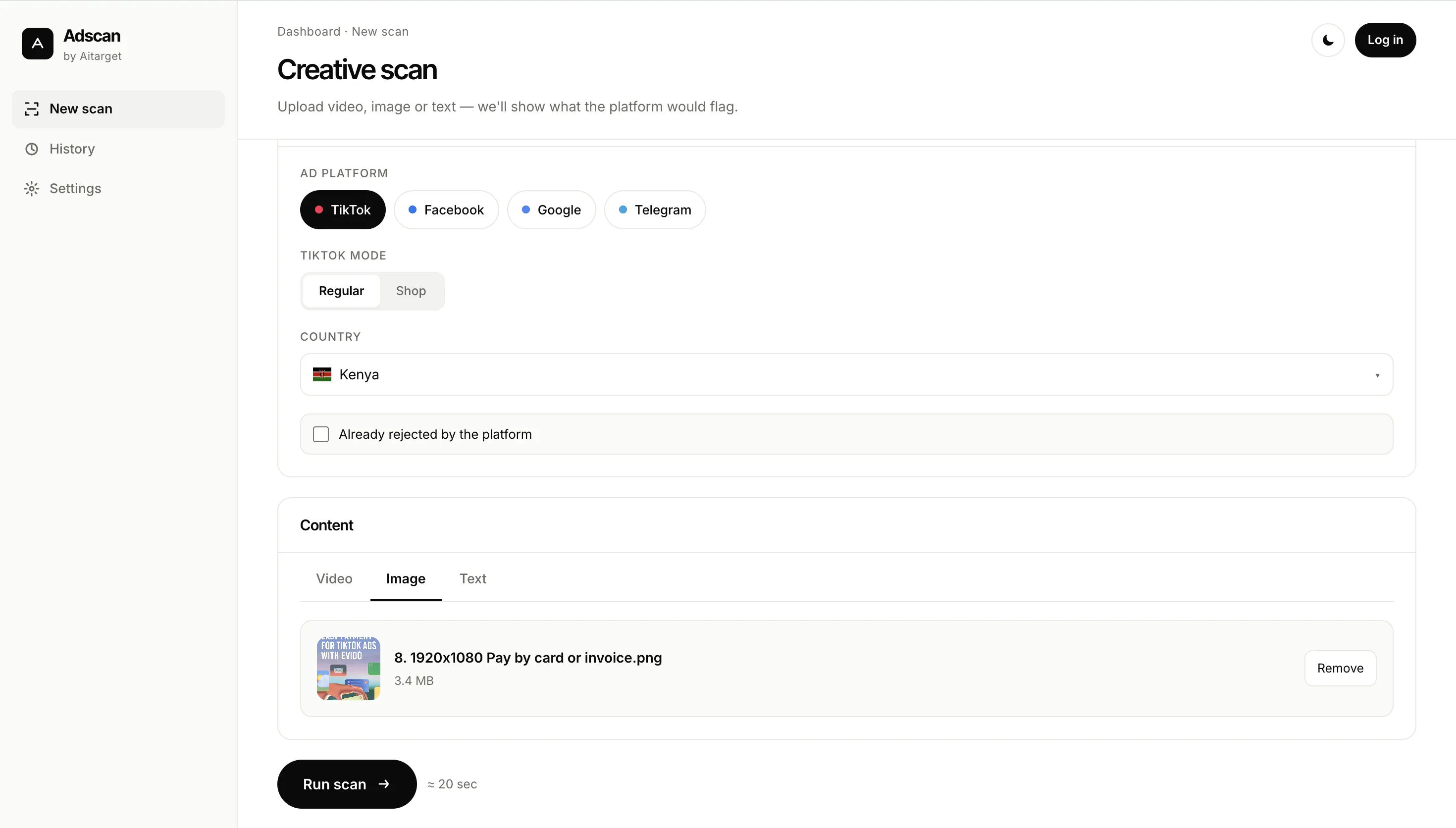 tool to check ad creatives in order of platforms policies