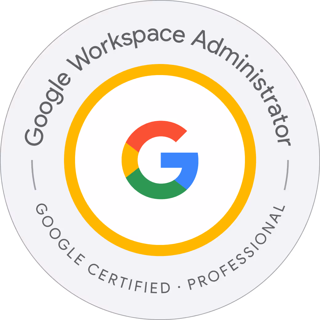 Google Certified Professional Google Workspace Administrator badge for IT certification