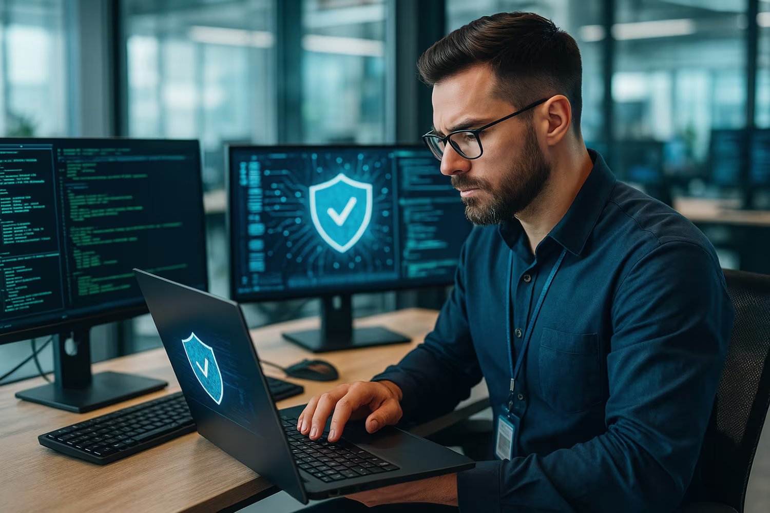 IT professional conducting security assessment
