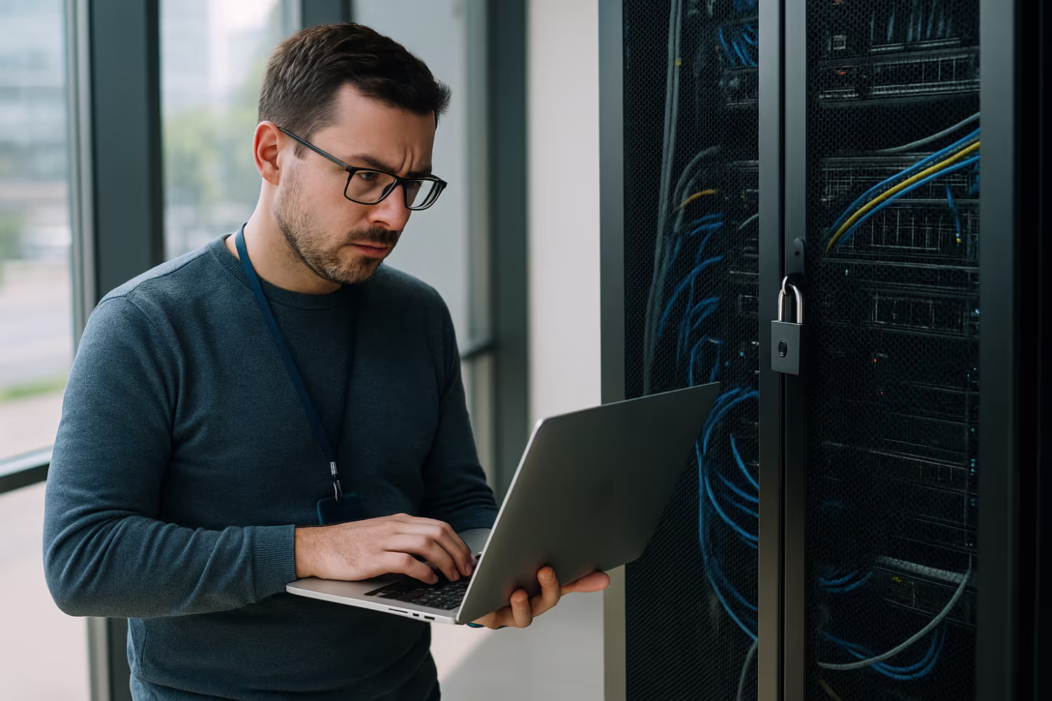 IT professional conducting security assessment