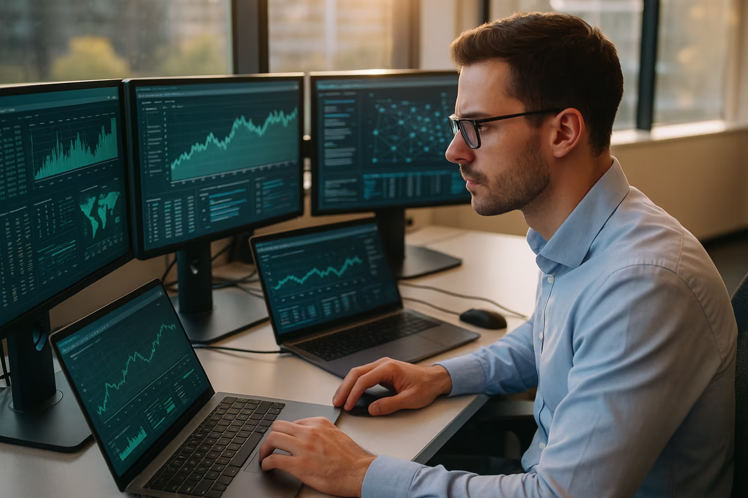 IT professional monitoring infrastructure health