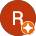 Red circle icon with white medical prescription symbol Rx representing IT managed services support