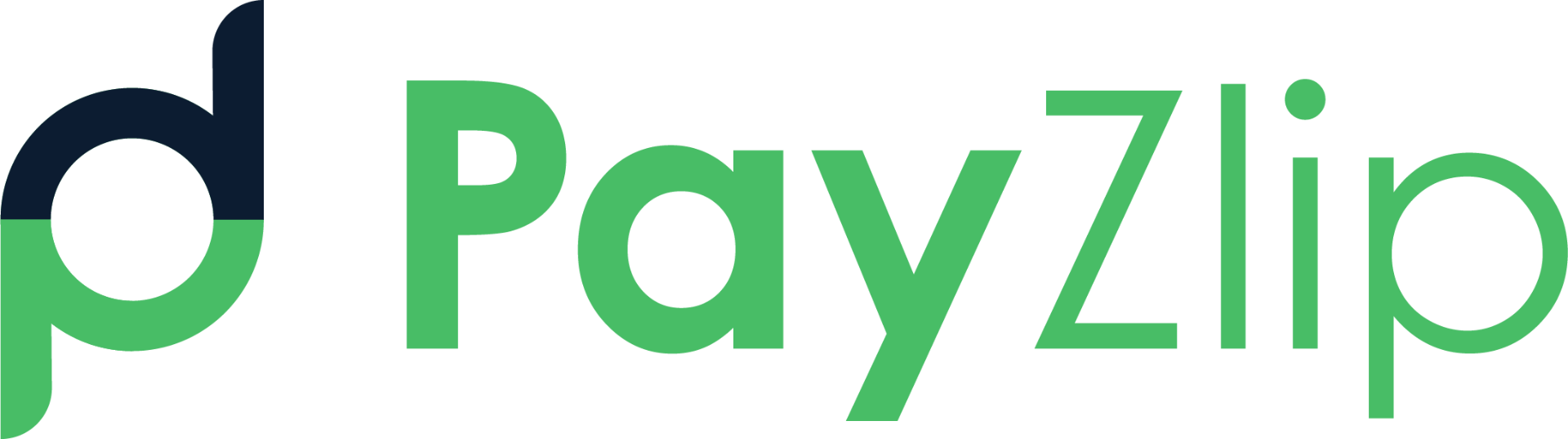 PayZlip logotyp i grönt och svart.