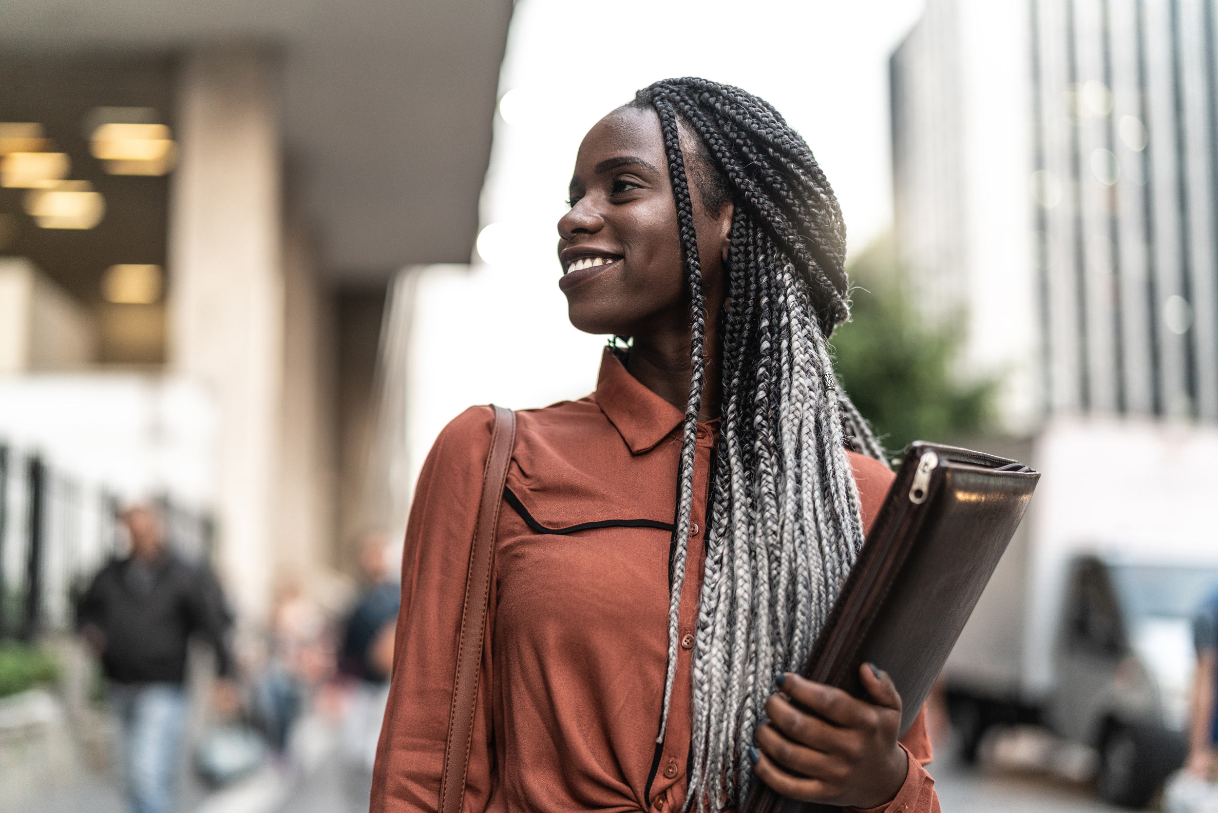 Young entrepreneur reviewing documents