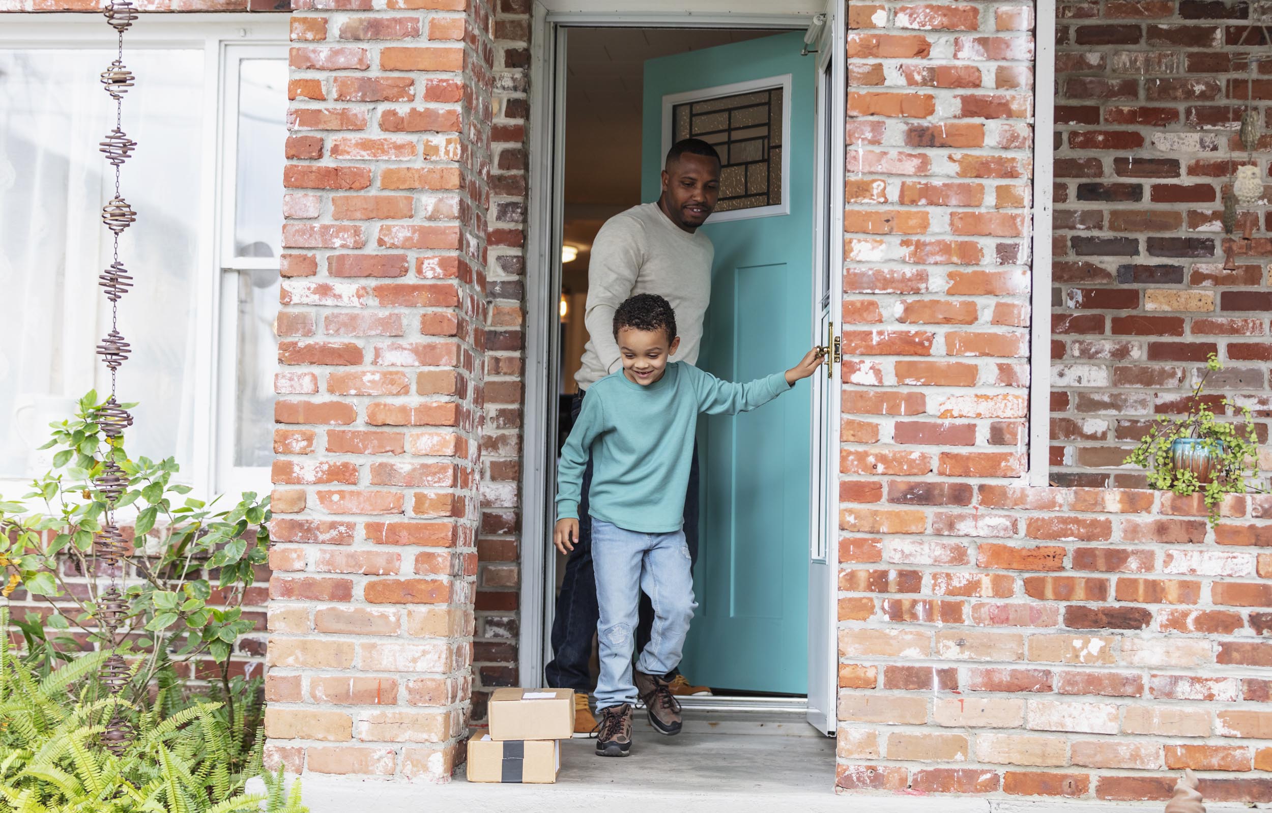 Father and son discussing financial future