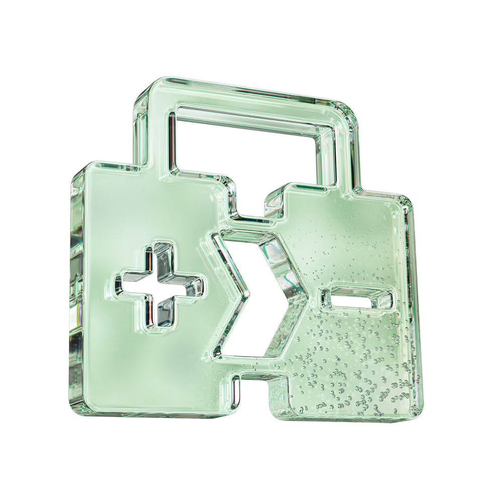 Transparent green chemical electrolyzer icon with plus and minus signs connected by an arrow.