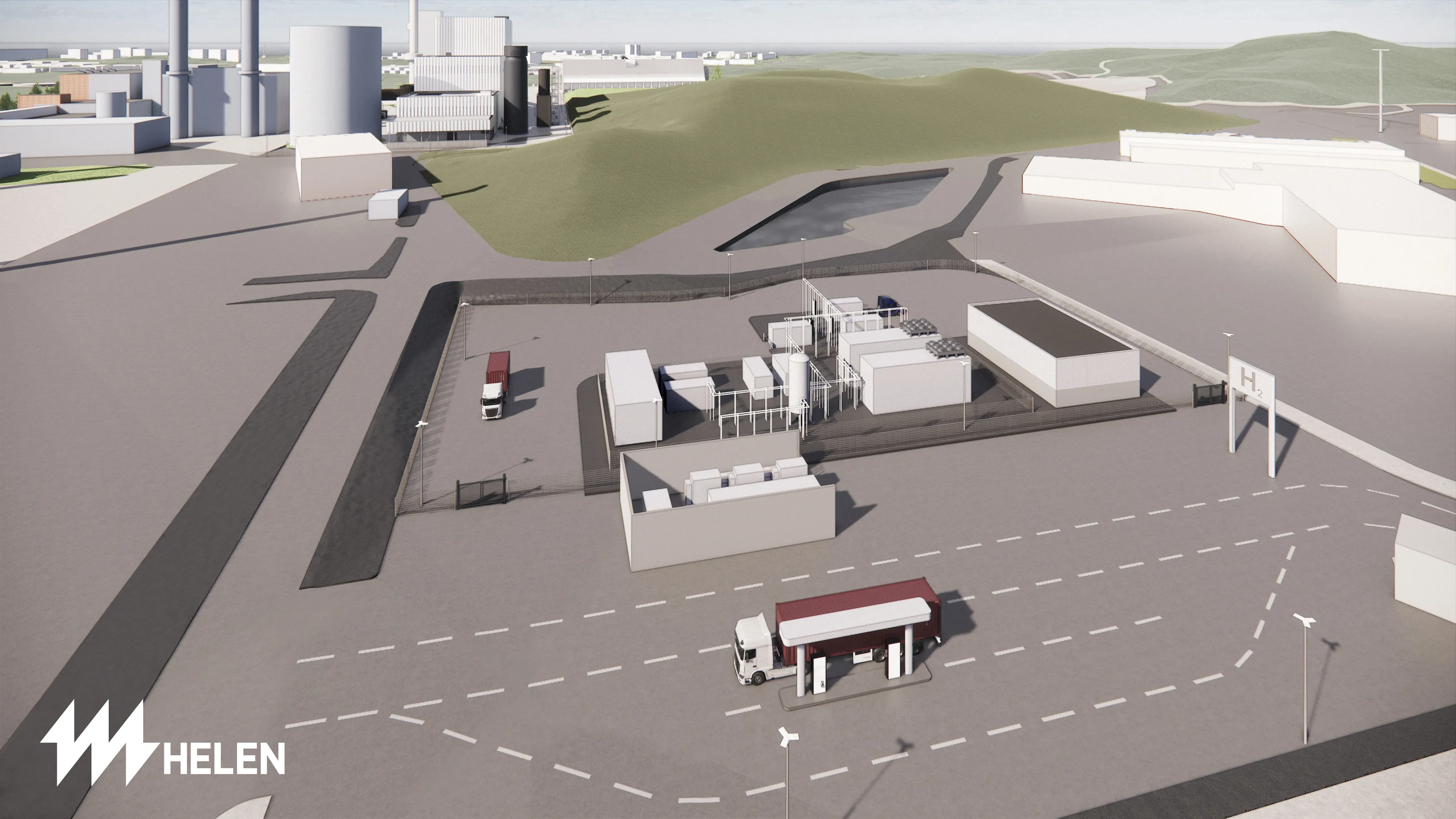 Helen Oy baut gemeinsam mit MAN Energy Solutions und dem PEM-Elektrolyse-Spezialisten H-TEC SYSTEMS eine 3-Megawatt-Produktionsanlage für grünen Wasserstoff in der Nähe des Vuosaari Hafens in Helsinki, Finnland (Foto: Helen Oy)