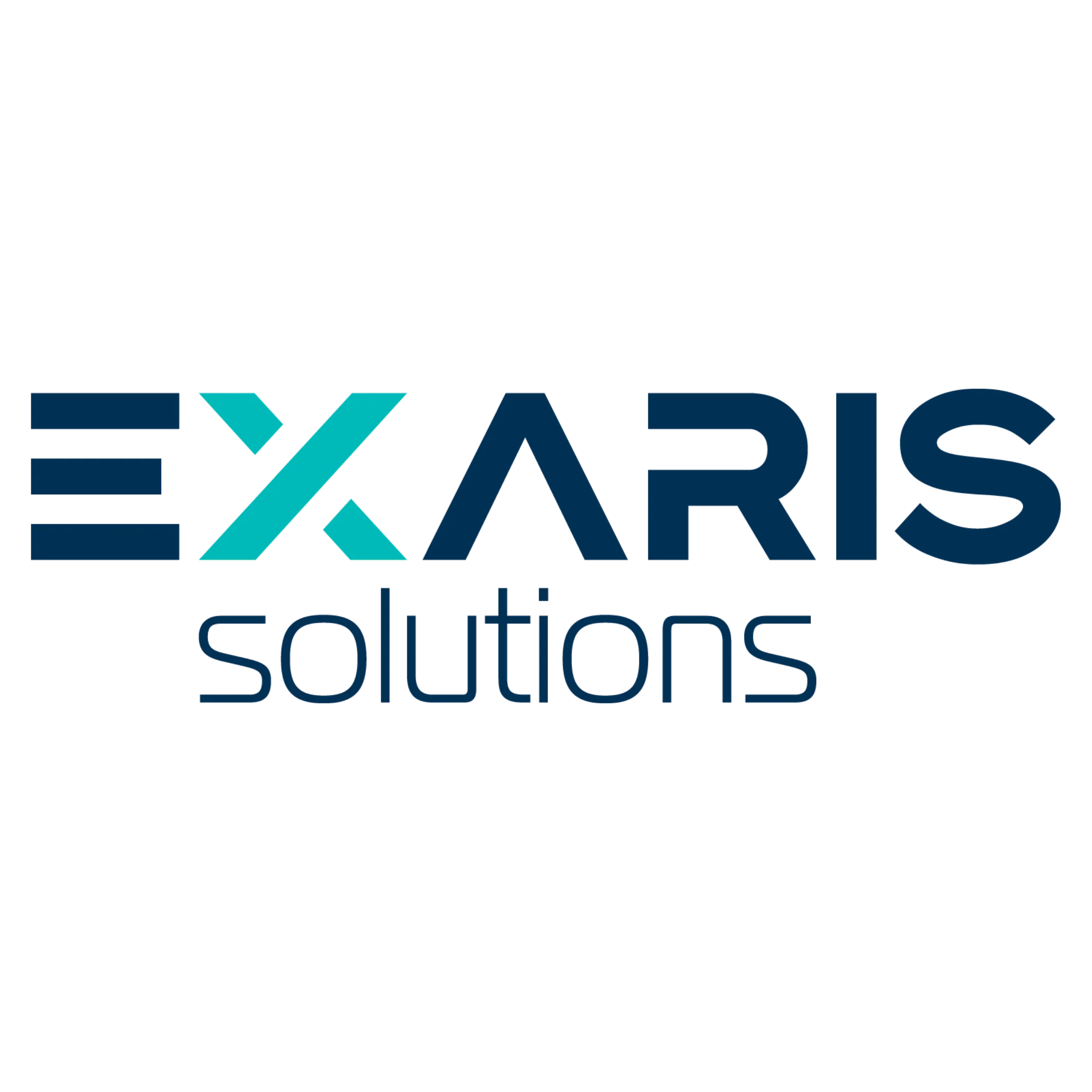 Exaris Solutions company logo with stylized text.