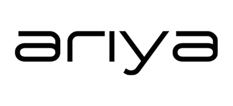 Text logo reading 'ariya' in a modern, rounded lowercase font with blue coloring.