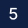 A white number 5 on a solid blue square background.
