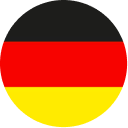 Kreis mit der Nationalflagge Deutschlands in Schwarz, Rot und Gelb.