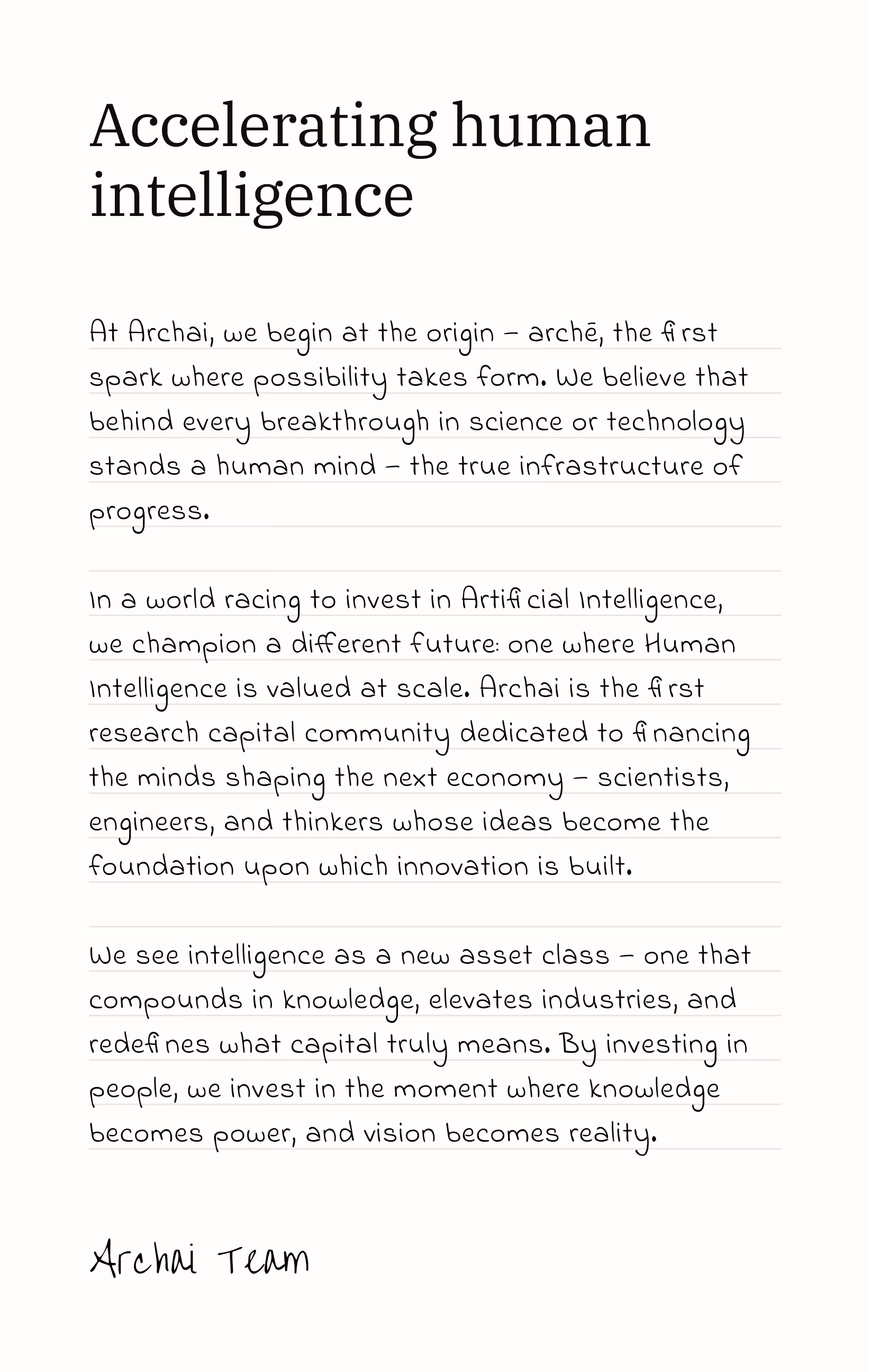 archai manifesto